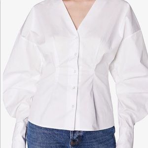 ANINE BING
Lindsey Statement Sleeve Poplin Blouse